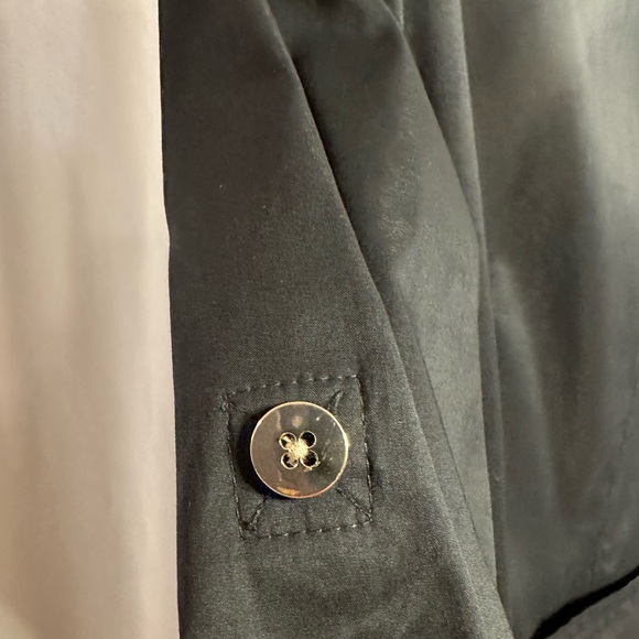 Ann Taylor trench coat black with gold buttons - Picture 3 of 5